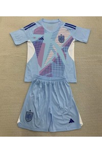 Fotbalové Dres Španělsko Brankářské Dětské Domácí Oblečení ME 2024 Krátký Rukáv (+ trenýrky)